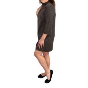Zara Sweaterdress - Gray, 3/4 Sleeves, Midi Midi Hem - Size Small